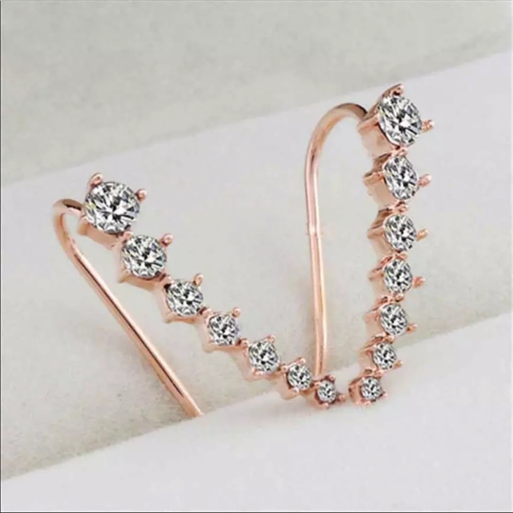 1Pair Rhinestone Crystal Earrings - Picture 2 of 3